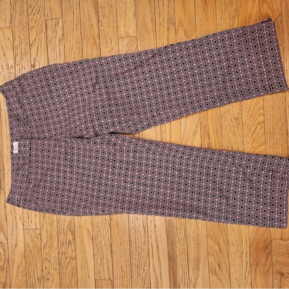 Laundry By Shelli Segal Black and Pink Geometric Pants